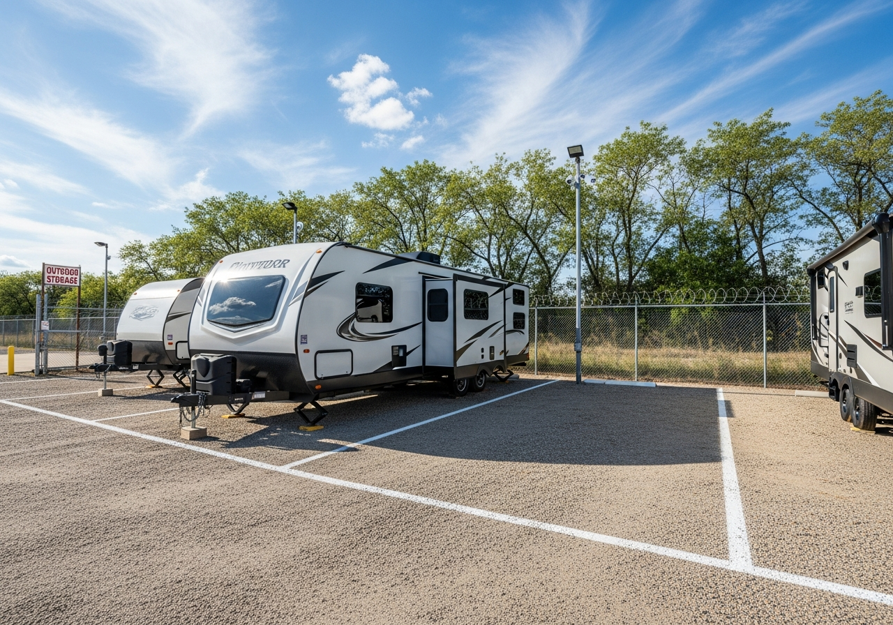 Camper trailer and camping equipment storage at Latitude 32 Storage WA